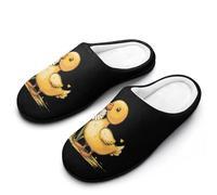 Duck with Daisy Flower Women‘s Cotton Slipper Comfortable Cozy Plush Slippers Anti-Skid Indoor House Closed Toe Shoes