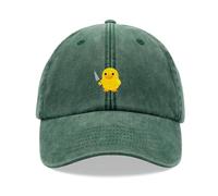 Duck with Knife Meme Baseball Cap Vintage Washed Unisex Dad Hat Adjustable Bottle Green