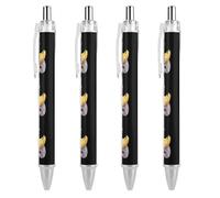 Duck with Mermaid Tail Novelty Ballpoint Pen Printed Retractable Black Round Barrel Fine Point Pens 0.5mm 1/2/4 Pcs