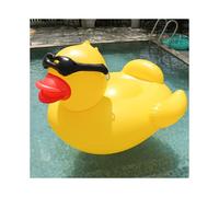 (duck with sunglasses) 1pc Giant Bright Yellow Inflatable Duck Pool Float - Durable PVC Material, Fun Cartoon Design with Fashion Glasses