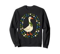 Duck Wreath Blueberry Cottagecore Farm Animal Sweatshirt