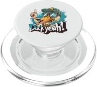 Duck Yeah Thumbs Up Cool Cartoon Duck with Hat Sunglasses PopSockets PopGrip for MagSafe