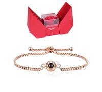 Duckbe Preserved Real Rose with Personalized Photo Projection Bracelet, Bracelets with Picture Inside Jewelry Storage Box Gift for Girlfriend Wife Mom Valentine's Day Birthday Anniversary Color05