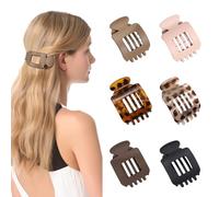 Duckbill Flat Hair Claw Clips for Women, 6pcs Lay Flat Hairs Clips for Thick/Thin Fine Hair, No Crease Extra Hold Hair Grip Clips, Large Solid Color Accessories