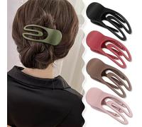 Duckbill Hair Clips for Women,Round Flat Claw Clips Simple Elegant Duckbill Hair Clip for Thick Thin Hair (4pcs Set-D)