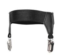 Duckbill Sock Suspenders with Non-Slip Metal Clips, Comfort-Fit Elastic Garter for Thigh (Black)