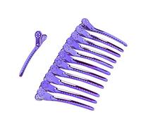 Duckbilled Clip Steel Hairdressing Hairstyle Pin Professional Hair Styling Clips for Salon Barber Shop Pink Purple Green Gold 12pcs (Purple)