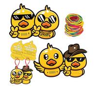 Ducked Tags | You've Been Ducked Card | Duck Duck Tag | Ducking Cards to Attach to Rubber Ducks 2 x 3.5" Size 50 pcs | Purple Gradient Tie Dye Design | with Round Hole and Rubber Bands