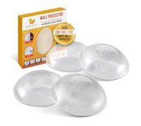 Ducki Door Stop Wall Protector | Self Adhesive Door Knob Wall Protectors from Door Knobs | Rubber Door Stoppers for Wall Damage & Noise | Durable, Shock Absorbent & Discreet | 4 Pack Clear Door Stops