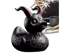 Duckieville Duck Figurines Gothic Duck Sculpture Black Ducksville Duck Rock - 15cm Hight Duckieville Duck Bath Toys, Resin Evil Rubber Duck, Dark Rubber Duck Ornaments Collectible Figures Toys