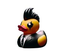 Duckieville Duck,Gothic Sculpture Punk Duck Figurine,Punky Small Duck Statue,Funny Duck Figurines,Cartoon Resin Duck Statue, Decorative Horror Collectible For Desktop, Nightstand, Shelf, Table