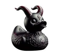 Duckieville Duck Statue, Gothic Duckieville Duck, Resin Black Rocker Duck Sculpture Collection, Animal Figure Gothic Duck Statue, Collection Figure Satan Duck, Duck Figure For Home Decor