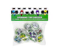 DUCKIEZ 1 pack of 12 Football Spinning Tops. 5 different designs chosen at random. Perfect party bag filler or school fete giveaway!