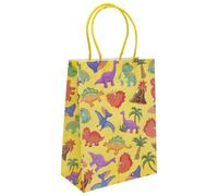 DUCKIEZ Fully Recyclable Paper Gift Bags. Party Bags with Handles. Birthday Party Favour. (Dinosaur, 12 Bags)