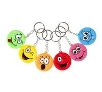 DUCKIEZ Laughing Face rubber key chain. 4.5cm wide. Multiple colours, colour chosen at random. Perfect keyring for the emotion obsessed! 1 Piece