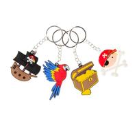 DUCKIEZ Pirate key chain. Multiple designs, design chosen at random. 4cm wide. Perfect keyring for the buccaneer in you! 12 Pieces