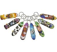 DUCKIEZ small skateboard keychain in 8 different designs. 10cm wide. Design chosen at random. Perfect keyring to show off your finger skateboarding skills! 12 Pieces