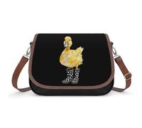 Duckling Black Dotted Boot Women's Crossbody Bag Shoulder Handbag PU Leather Adjustable Strap Purse