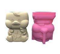 Duckling Flower Pot Mold Pen Holder Silicone Molds Homemade Flower Vase Cement Gypsum Craft Ornament Storage Box Resin Epoxy Mold