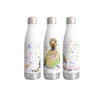 Ducklink Duck Baby Farm Animals Watercolour rainbow art Bottle double Wall insulated Stainless steel sport Drinks 500ml WHITE Gift ideal for school work office Oudoor sports keeps Hot and Cold Drinks
