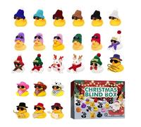 Ducks Advent Christmas Countdown Calendar | Christmas Rubber Ducks Decoration 24 Days Countdown Calendar | Bath Toys Holiday Party Favors for Children Kids Boys Girls Home Travel School Vacation Decor