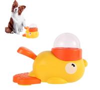 Ducks Cat Food Dispenser, 2-in-1 Dog Interactive Slow Feeder & Puzzle Toy,Yellow Duck Pet Cat Automatic Feeder, Duck Shape Dog Slow Feeder Toy, Encourages IQ Training & Healthy Eating