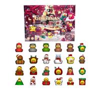 Ducks Christmas Advent - Rubber Figurine Set, 24 Days December Discovery For Bath Time, Floating Avian Icons With Seasonal Accessories, Household Pastime, Daily Surprise Collection For Water Play