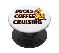 Ducks Coffee Cruising Passport Rubber Duck Travel Fun PopSockets Adhesive PopGrip