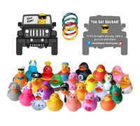 Ducks for Jeep Ducking - Complete Kit for Jeep Ducks with 25 Ducks for Jeeps, 25 Ducking Tags, and 25 Bands - Rubber Ducks for Jeeps in Unique Designs - Rubber Ducks for Jeep Ducking Game