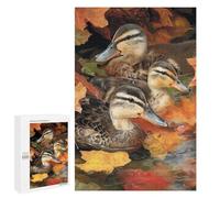 Ducks in Autumn Leaves Puzzle 1000 Teile Schwer Puzzle Spielzeug Lernspiel Impossible Herausforderungsspielzeug Für Erwachsene Kinder 1000 PCS