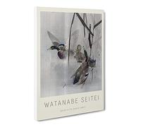 Ducks In The Rushes By Watanabe Seitei Exhibition Museum Asian Japanese Canvas Wall Art Print Ready to Hang, Framed Picture for Living Room Bedroom Home Office Décor, 30x20 Inch (76x50 cm)