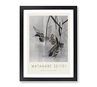 Ducks In The Rushes By Watanabe Seitei Exhibition Museum Asian Japanese Framed Print | A4 Black Framed Wall Art | Ready to Hang | Asian Animal Picture | Living Room Bedroom Lounge Office