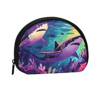 Ducks in the water Coin Purse - Coin Pouch Mini Change Purse for Coins, Keys, Lipstick and Essentials with Zipper Closure, Deep Sea Shark, One Size, Fashion