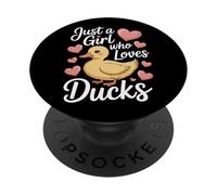 Ducks Lover Just A Girl Who Loves Ducks Birdwatcher Wildlife PopSockets Adhesive PopGrip