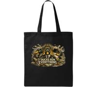 Ducks Managing Money And Secret Operations Natural Cotton Tote Bag Black