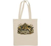 Ducks Managing Money And Secret Operations Natural Cotton Tote Bag White