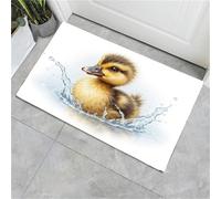 Ducks playing in the water Door Mats Indoor, Machine Washable Soft Dirt Trapper Non-slip Doormats, Digital spray gun Floor Mats For Inside, Front Back Door, Pets and Dogs (80 x 120 cm,yellow)