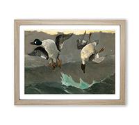 Ducks Right And Left By Winslow Homer Classic Painting Framed Print | A3 Oak Framed Wall Art | Ready to Hang | Classic Animal Picture | Living Room Bedroom Lounge Office