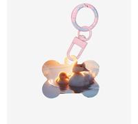 Ducks Swimming in The Lake Dog Tags Bone-Shaped Pet Tag,Acrylic Pet ID Tags Durable and Stylish,Perfect for Small to Large Pets