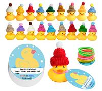 Ducks Tags for Cruising 60 Packs Kit, 20 Rubber Ducks + 20 Ducks Tags + 20 Rubber Bands, ConQuackulations Keep or Hide Cruise Ducks Set for All Major Cruise Lines(Round)