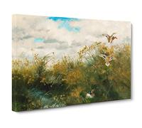 Ducks Taking Flight By Bruno Liljefors Canvas Print | Gallery Wrapped 30mm Frame Wall Art | 20x14 inches | Ready to Hang | Classic Bird Picture | Living Room Bedroom Lounge Office
