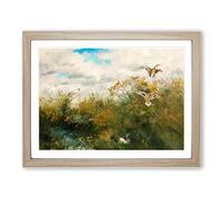 Ducks Taking Flight By Bruno Liljefors Classic Painting Framed Print | A3 Oak Framed Wall Art | Ready to Hang | Classic Animal Picture | Living Room Bedroom Lounge Office