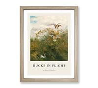 Ducks Taking Flight By Bruno Liljefors Exhibition Museum Painting Framed Print | A2 Oak Framed Wall Art | Ready to Hang | Modern Animal Picture | Living Room Bedroom Lounge Office