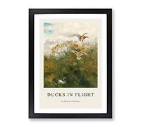 Ducks Taking Flight By Bruno Liljefors Exhibition Museum Painting Framed Print | A4 Black Framed Wall Art | Ready to Hang | Modern Animal Picture | Living Room Bedroom Lounge Office