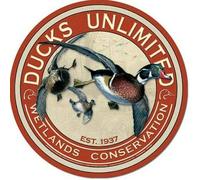 Ducks Unlimited 12" Round Tin Sign Nostalgic Metal Sign Retro Home Wall Decor