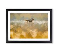 Ducks Wings in Abstract Framed Print | A2 Black Framed Wall Art | Ready to Hang | Abstract Animal Picture | Living Room Bedroom Lounge Office