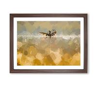 Ducks Wings In Abstract Modern Art Framed Print | A4 Walnut Framed Wall Art | Ready to Hang | Abstract Animal Picture | Living Room Bedroom Lounge Office
