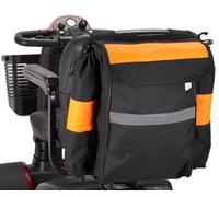 Ducksback Storage and Shopping Bag with Crutch/Walking Stick Holders for use with a Mobility Scooter Black and Flourescent High Visibility