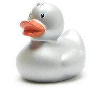 Duckshop Bath Duck - Silver I Squeaky Duck I L: 6 cm