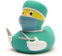 Duckshop Bath Duck Surgeon I L 8 cm I Includes Squeaky Duck Keyring in Set I Squeaky Duck I Gift for Doctors I Gift Medical Staff